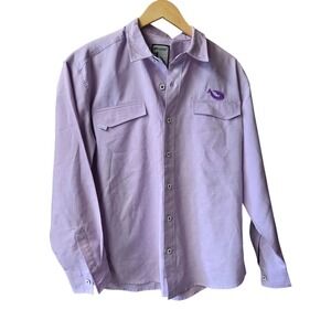 Mojo Sportswear Shirt Large Purple Button Up Performance Fishing Angler Vent